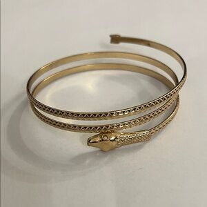 Gold Snake Wrap Cuff Bracelet | Statement Serpent Jewelry